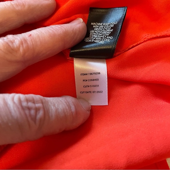 Torrid Dark Coral/Orange Button-Up Blouse-Front Pocket-Drapes in Back-Size 4X - Picture 8 of 13